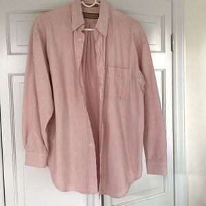 The Big Shirt - Natural Life  Women’ Med. 100 💯cotton.  Peachy pink stripes.